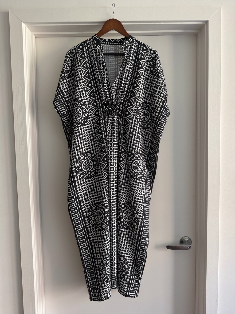 Designer-Inspired Black & White Caftan Dress